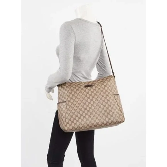 Gucci GG Supreme Canvas Messenger/Diaper Bag Brown Monogram Crossbody - Picture 9 of 13